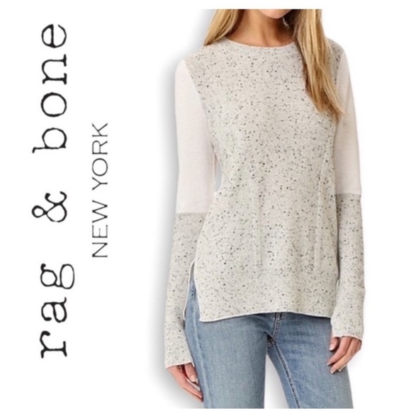 Rag & Bone Cashmere Tamara Melange Pullover Sweater extra small crew knit grey - Picture 2 of 14